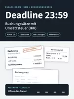 Vorschau - Stationenlernen - Escape Room Buchungssätze mit Umsatzsteuer BwR 7 Rechnungswesen - Deckblatt