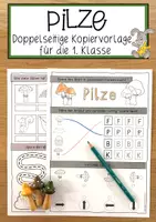 Vorschau - Anderer Materialtyp - Pilze Doppelseitige Kopiervorlage für die 1. Klasse - Deckblatt