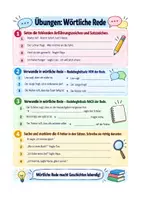 Vorschau - Arbeitsblätter - Deutsch Zeichensetzung Grundschule Klasse 3-4 – Wörtliche Rede mit Redebegleitsatz üben - Seite 1