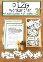 Vorschau - Anderer Materialtyp - Pilze Wortkärtchen mit individueller Auftragskarte - Deckblatt