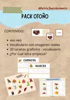 Vista previa - Hojas de trabajo - Pack otoño. Vocabulario y grafismo - Portada