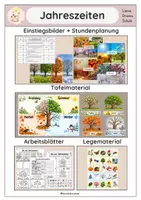 Vorschau - Stundenentwürfe - Jahreszeiten - Einstieg, Tafelmaterial, Arbeitsblätter, - Deckblatt