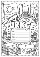 Vorschau - Arbeitsblätter - Türkisch Deckblatt zum Ausmalen - Deckblatt