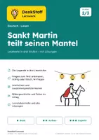 Vorschau - Arbeitsblätter - Sankt Martin Lesetexte Klasse 2 und 3 - Deckblatt