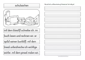 Vorschau - Arbeitsblätter - Groß- oder Kleinschreibung SCHULSACHEN - Deckblatt