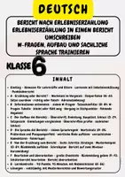 Vorschau - Arbeitsblätter - Bericht nach Erlebniserzählung Erlebniserzählung in einen Bericht umschreiben W-Fragen, Aufbau und sachliche Sprache trainieren Klasse 6 - Deckblatt