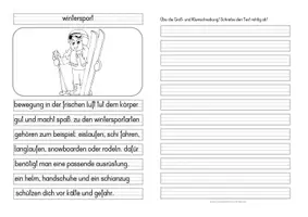 Vorschau - Arbeitsblätter - Groß- oder Kleinschreibung WINTERSPORT - Seite 1