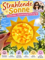 Vorschau - Mal- und Bastelvorlagen - Sonne Sommerbasteln Klassenkunst Fensterbild - Deckblatt