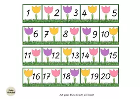 Vorschau - Arbeitsblätter - Klettaufgabe: 20er Tafel - Zahlenstrahl - FRÜHLING (TEACCH) - Seite 3