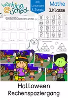 Vorschau - Arbeitsblätter - Rechenspaziergang Halloween | Zahlenraum 1000 | Mathe Klasse 3 | mit Lösungen - Seite 1