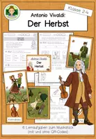 Vorschau - Arbeitsblätter - Vivaldi: Der Herbst – Die vier Jahreszeiten (Musik Grundschule Klasse 2–4) Programmmusik & Hörübungen - Deckblatt