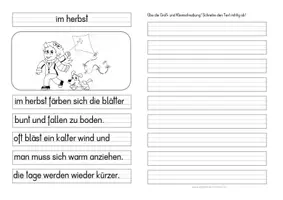 Vorschau - Arbeitsblätter - Groß- oder Kleinschreibung IM HERBST - Deckblatt