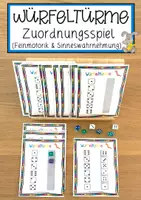Vorschau - Anderer Materialtyp - Würfeltürme Zuordnungsspiel (Feinmotorik & Sinneswahrnehmung) - Deckblatt