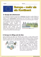Vorschau - Arbeitsblätter - Europa - Unterrichtsreihe mit Infotexten, Aufgaben & Lösungen - Erdkunde Sek I - Seite 3