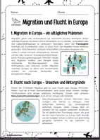 Vorschau - Arbeitsblätter - Migration und Flucht in Europa - Arbeitsblätter mit Lösungen - Erdkunde Klasse 7/8 - Seite 1