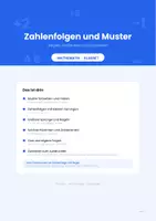 Vorschau - Arbeitsblätter - Zahlenfolgen und Muster: Regeln entdecken und fortsetzen für die 1. Klasse (Muster und Strukturen) - Deckblatt