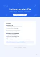 Vorschau - Arbeitsblätter - Zahlenraum bis 100: Zehner und Einer, Zahlenstrahl, Hundertertafel für die 2. Klasse (Stellenwert) - Deckblatt
