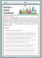 Vorschau - Arbeitsblätter - Europa - unser Kontinent - Arbeitsblätter mit Lösungen - Erdkunde Klasse 5/6 - Seite 2