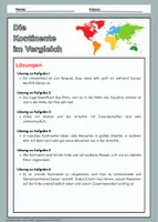 Vorschau - Arbeitsblätter - Kontinente im Vergleich - Arbeitsblatt mit Lösungen - Erdkunde Klasse 5 - Seite 3