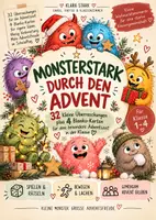 Vorschau - Spiele - Monsterstark durch den Advent – Adventskalender für die 1. - 4. Klasse | 32 Überraschungen & 4 Blanko-Kärtchen - Deckblatt