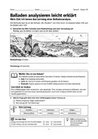 Vorschau - Arbeitsblätter - Balladen analysieren Klasse 7 8 - Seite 1