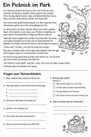 Vorschau - Arbeitsblätter - Lesetext mit Aufgaben - Herbst Picknick - Klasse 2 Klasse 3 Klasse 4 Lesetrainig Leseförderung Leseverständnis Arbeitsblatt Geschichte - Deckblatt