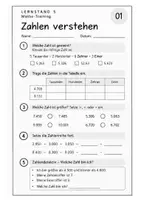 Vorschau - Arbeitsblätter - Lernstand 5 Mathematik – 4 Übungsblätter zu Zahlen, Rechenoperationen & Sachaufgaben - LS5 - Seite 1