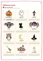 Vorschau - Arbeitsblätter - Halloween Englisch Klasse 3 | Halloween Vocabulary Worksheets | Wortschatz Grundschule | English Arbeitsblätter - Seite 1