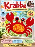 Vorschau - Mal- und Bastelvorlagen - Krabbe Sommerbasteln Klassenkunst Fensterbild - Deckblatt