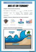 Vorschau - Arbeitsblätter - Tsunami - Arbeitsblatt mit Lösungen - Erdkunde Klasse 6/7 Sek I - Seite 1
