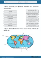 Vorschau - Arbeitsblätter - Kontinente und Ozeane - 13 Arbeitsblätter mit Lösungen - Erdkunde Klasse 7/8 - Seite 1
