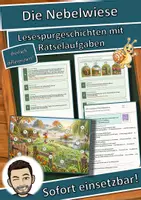 Vorschau - Arbeitsblätter - Die Nebelwiese – Lesespurgeschichte mit Rätselaufgaben (Klasse 3) - Deckblatt