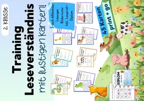 Vorschau - Arbeitsblätter - Leseverständnis Klasse 2 – 45 lustige Lesekarten | 3-fach differenziert - Seite 1