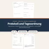 Vorschau - Lehrpläne/Lehrermaterial - Teamsitzung Kita – Protokoll, Tagesordnung - Deckblatt