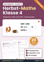 Vorschau - Arbeitsblätter - Herbst-Mathe Klasse 4 – Übungsheft Zahlenraum 1000 und 10 000 mit Lösungen - Deckblatt