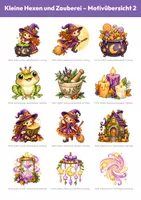 Vorschau - selbst erstellte Cliparts/Grafiken - 30 Halloween-Cliparts: Hexen und Zauberei (Aquarell) - Seite 2