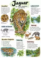 Vorschau - Arbeitsblätter - Lernplakat + Arbeitsblätter zum Thema "Jaguar" + Lösung & MP3 + Infografik - Deckblatt