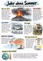 Vorschau - Arbeitsblätter - Lernplakat + Arbeitsblätter zum Thema "Jahr ohne Sommer" + Lösung & MP3 + - Deckblatt