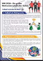 Vorschau - Arbeitsblätter - Fußball WM 2026 - Fußball, Migration und Globalisierung - Arbeitsblätter mit Lösungen - Erdkunde Klasse 7-10 - Seite 1