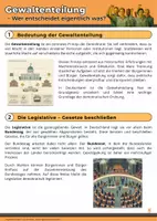 Vorschau - Arbeitsblätter - Gewaltenteilung - Arbeitsblatt zu Legislative, Exekutive und Judikative mit Lösungen - Politik Klasse 7/8 - Seite 1