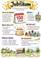 Vorschau - Arbeitsblätter - Lernplakat + Arbeitsblätter zum Thema "Jubiläum" + Lösung & MP3 + - Deckblatt