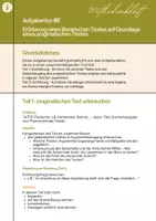 Vorschau - Arbeitsblätter - Aufgabentyp IIIB Erörterung eines literarischen Texts auf Grundlage eines pragmatischen Texts - Deckblatt