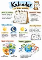 Vorschau - Arbeitsblätter - Lernplakat + Arbeitsblätter zum Thema "Kalender" + Lösung & MP3 + Mindmap + Infografik - Deckblatt