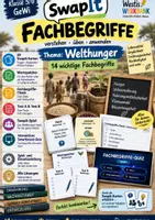 Vorschau - Arbeitsblätter - 🧠 14 FACHBEGRIFFE – Welthunger | Karteikarten + Wortspeicher + Swap It Klassensatz + Übungsblatt + Test A/B + Lösungen + „Wer wird Millionär?“ Smartboard-Spiel 🎮 - Deckblatt