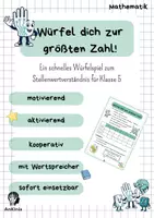 Vorschau - Arbeitsblätter - Würfel dich zur größten Zahl! - Stellenwertsystem - Deckblatt