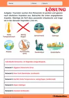 Vorschau - Arbeitsblätter - Tourismus - Reiseziele für den Urlaub - Arbeitsblatt mit Lösungen - Erdkunde Klasse 8 bis 10 - Seite 1