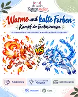 Vorschau - Mal- und Bastelvorlagen - Warme und kalte Farben - Kampf der Fantasiewesen! - Deckblatt
