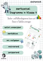 Vorschau - Arbeitsblätter - Säulen - und Balkendiagramme mit Merksatz - Deckblatt