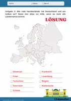 Vorschau - Arbeitsblätter - Nachbarländer Deutschlands in Europa - Arbeitsblatt mit Lösung - Erdkunde Klasse 6 - Seite 2