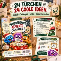 Vorschau - Spiele - Monsterstarke Advents-Challenge – 24 Adventsideen für Klasse 5–6 - Seite 1